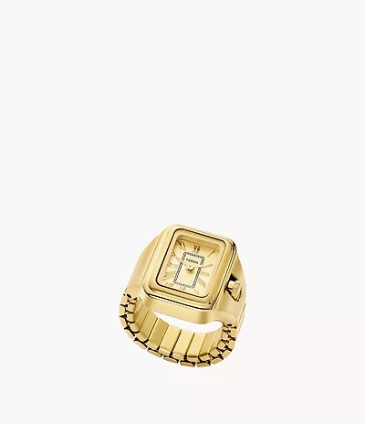 Raquel Watch Ring 14mm Two-Hand Gold-Tone Stainless Steel