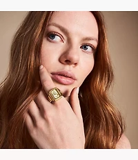 Raquel Watch Ring Two-Hand Gold-Tone Stainless Steel