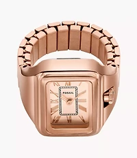 Raquel Watch Ring Two-Hand Rose Gold-Tone Stainless Steel