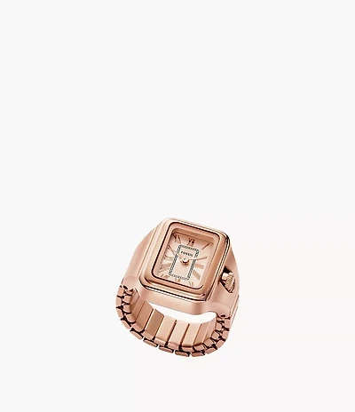 Raquel Watch Ring 14mm Two-Hand Rose Gold-Tone Stainless Steel