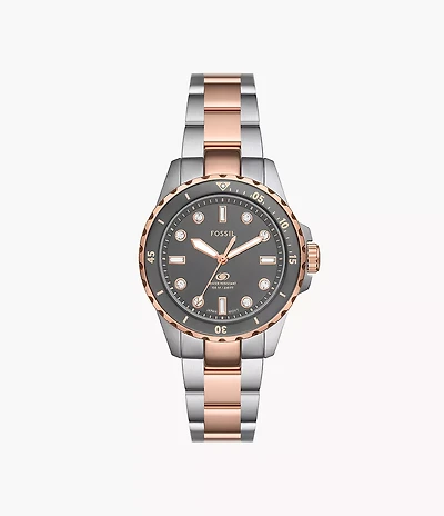 Fossil Blue Dive Three-Hand Two-Tone Stainless Steel Watch