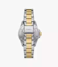 Fossil Blue Dive Three-Hand Two-Tone Stainless Steel Watch