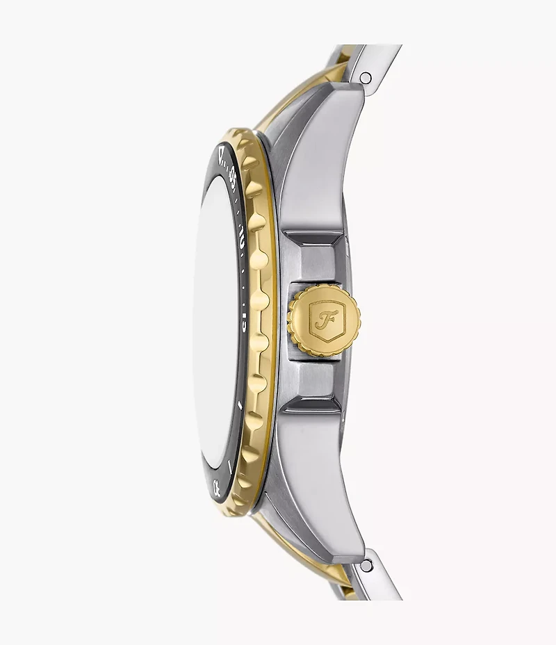 Fossil Blue Dive Three-Hand Two-Tone Stainless Steel Watch