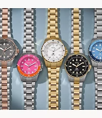 Fossil Blue Dive Three-Hand Two-Tone Stainless Steel Watch