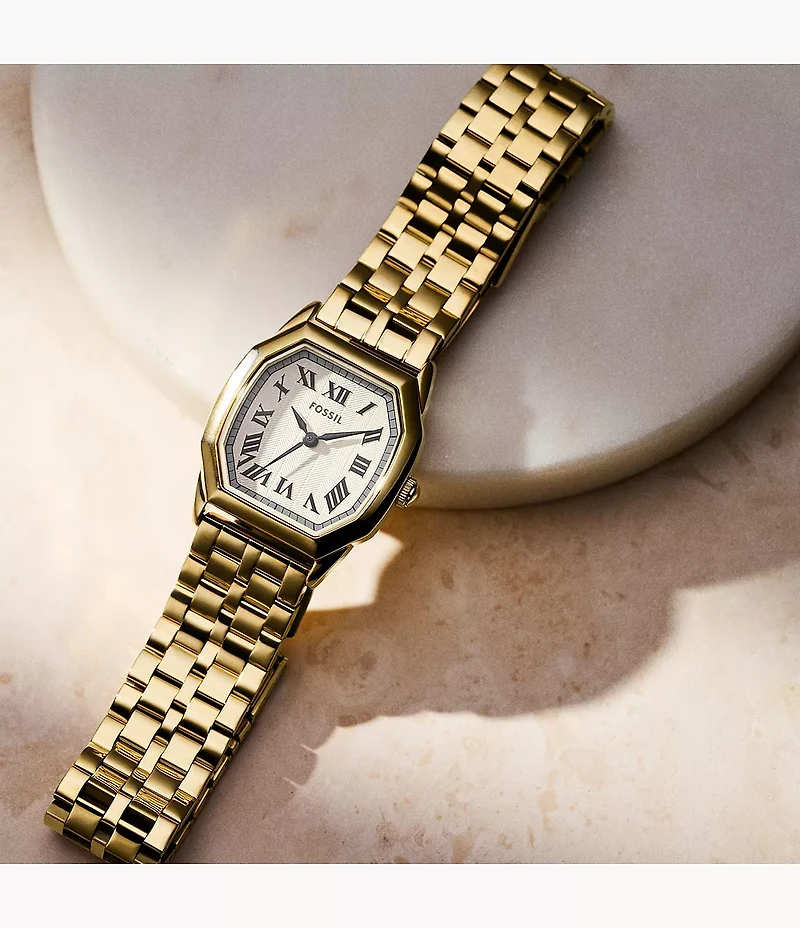 Harlow Three-Hand Gold-Tone Stainless Steel Watch