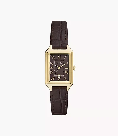 Raquel 23mm Three-Hand Date Brown Croco LiteHide™ Leather Watch