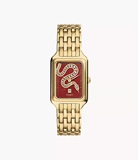 Raquel Three-Hand Date Gold-Tone Stainless Steel Watch