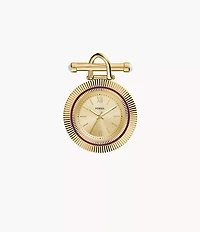 Scarlette Three-Hand Gold-Tone Stainless Steel Watch Brooch