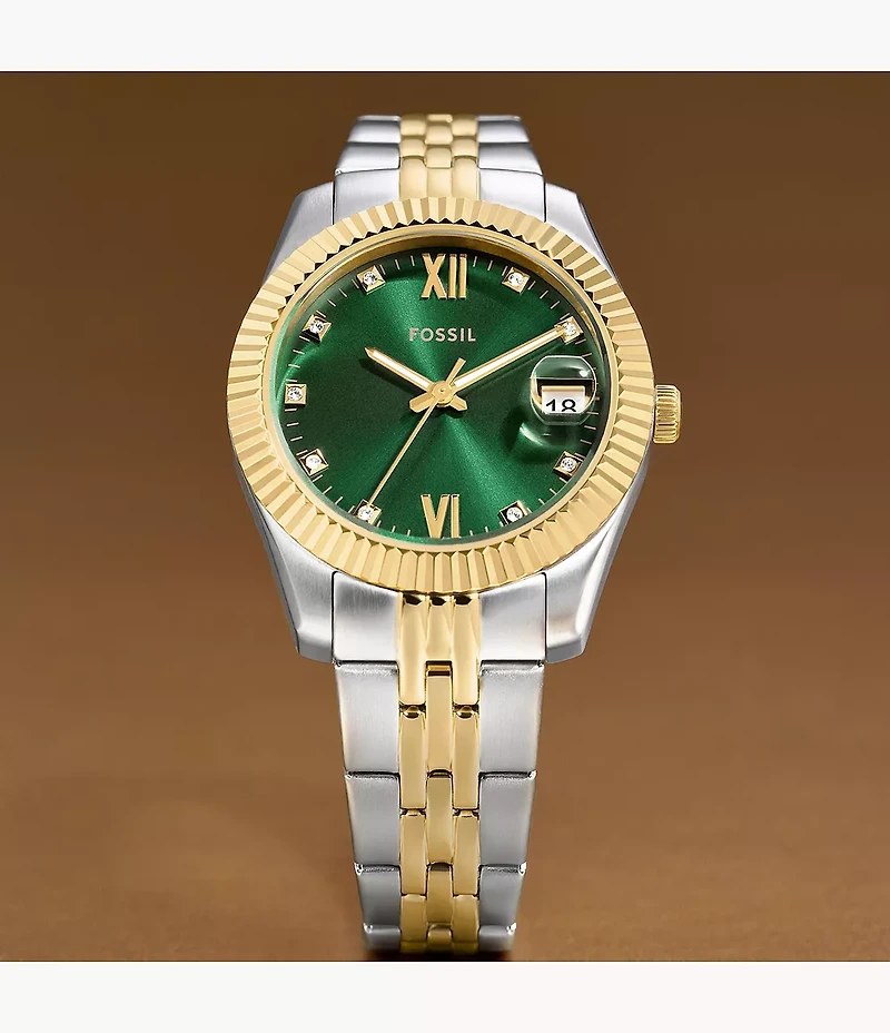 Scarlette Three-Hand Date Two-Tone Stainless Steel Watch