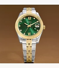 Scarlette Three-Hand Date Two-Tone Stainless Steel Watch