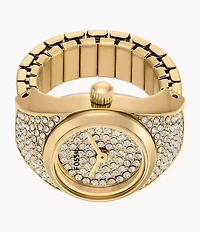 Watch Ring Two-Hand Gold-Tone Stainless Steel