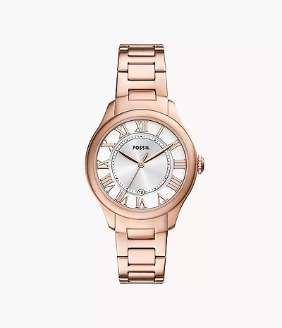 Gilmore Three-Hand Date Rose Gold-Tone Stainless Steel Watch