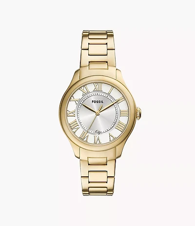 Gilmore Three-Hand Date Gold-Tone Stainless Steel Watch