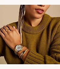 Gilmore Three-Hand Date Gold-Tone Stainless Steel Watch