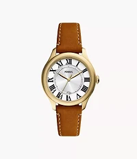 Gilmore Three-Hand Date Medium Brown Leather Watch