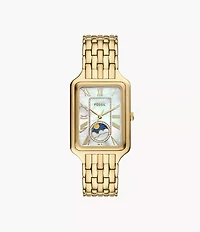 Raquel Sun Moon Multifunction Gold-Tone Stainless Steel Watch