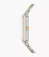 Raquel Sun Moon Multifunction Two-Tone Stainless Steel Watch