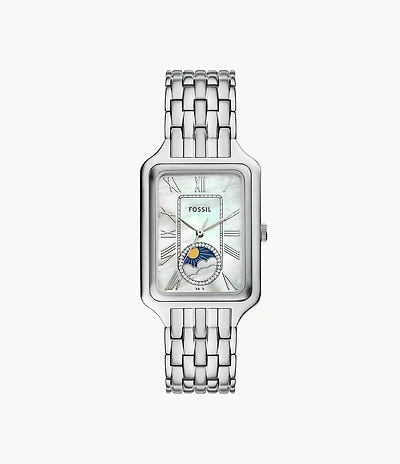 Raquel Sun Moon Multifunction Stainless Steel Watch