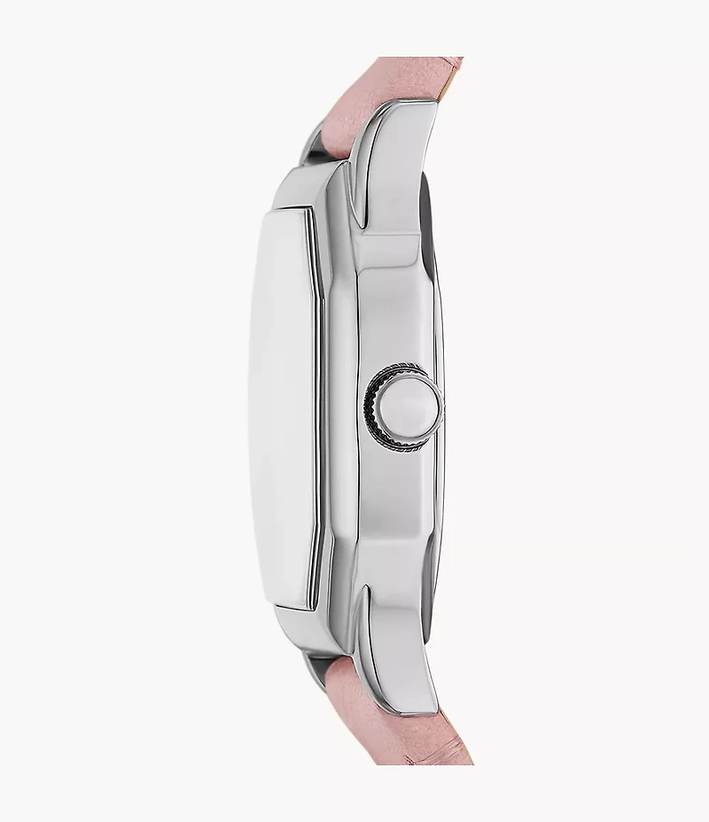 Harlow Three-Hand Light Pink Leather Watch