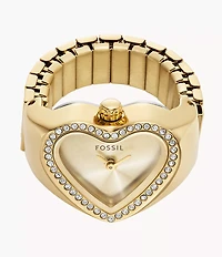 Watch Ring Two-Hand Gold-Tone Stainless Steel