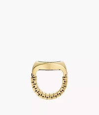 Watch Ring Two-Hand Gold-Tone Stainless Steel