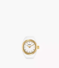 Watch Ring Two-Hand Gold-Tone Stainless Steel