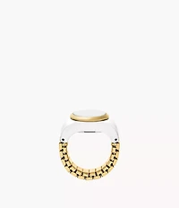 Watch Ring Two-Hand Gold-Tone Stainless Steel