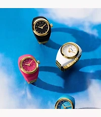 Watch Ring Two-Hand Gold-Tone Stainless Steel