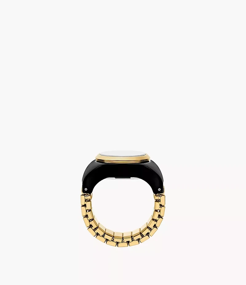 Watch Ring Two-Hand Gold-Tone Stainless Steel