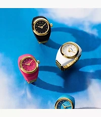 Watch Ring Two-Hand Gold-Tone Stainless Steel