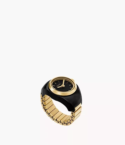 Watch Ring Two-Hand Gold-Tone Stainless Steel