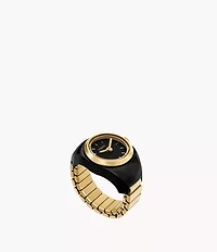 Watch Ring Two-Hand Gold-Tone Stainless Steel