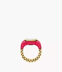 Watch Ring Two-Hand Pink Stainless Steel
