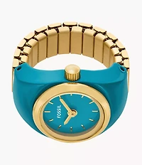 Watch Ring Two-Hand Gold-Tone Stainless Steel
