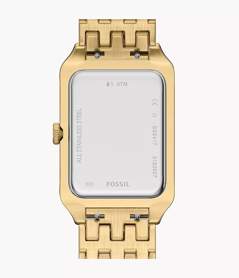 Raquel Three-Hand Date Gold-Tone Stainless Steel Watch