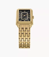 Raquel Three-Hand Date Gold-Tone Stainless Steel Watch
