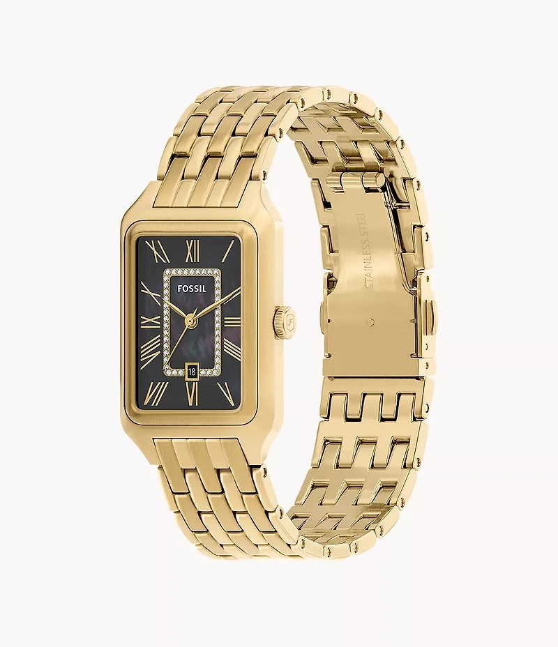 Raquel Three-Hand Date Gold-Tone Stainless Steel Watch