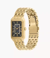 Raquel Three-Hand Date Gold-Tone Stainless Steel Watch