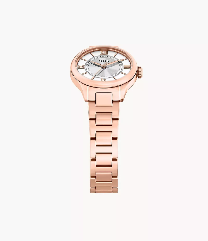 Gilmore Three-Hand Rose Gold-Tone Stainless Steel Watch