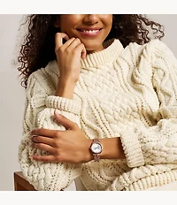 Gilmore Three-Hand Rose Gold-Tone Stainless Steel Watch