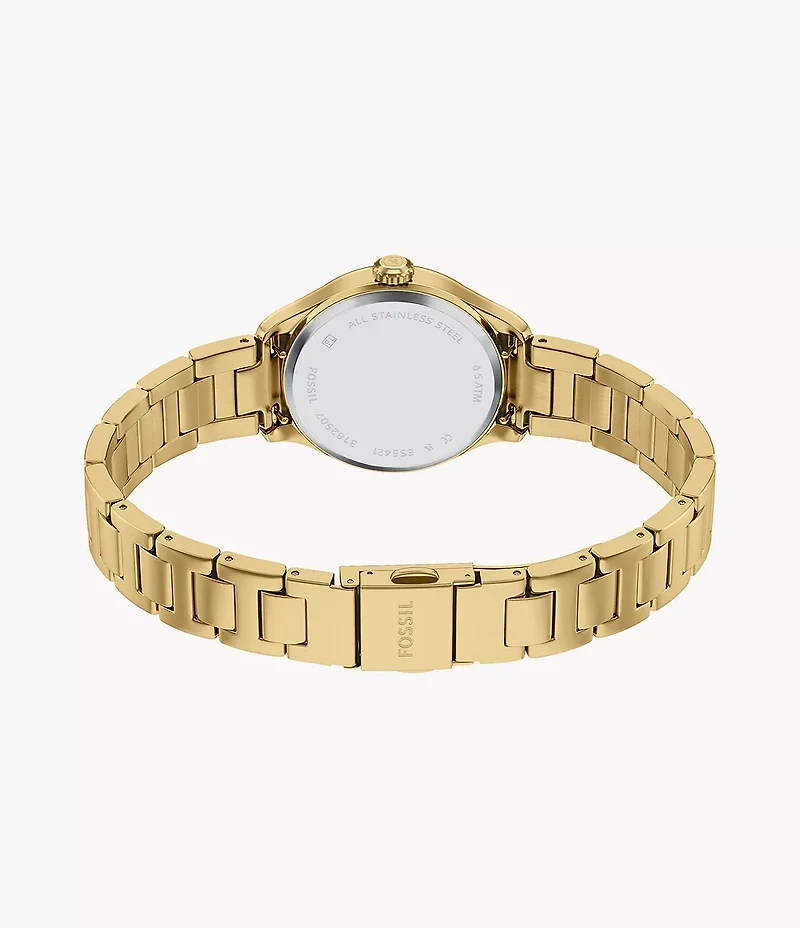 Gilmore Three-Hand Gold-Tone Stainless Steel Watch