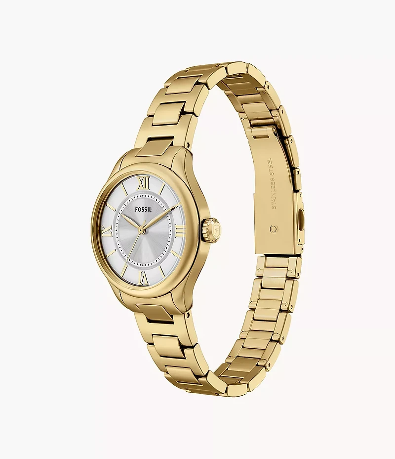 Gilmore Three-Hand Gold-Tone Stainless Steel Watch