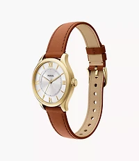 Gilmore Three-Hand Brown Leather Watch