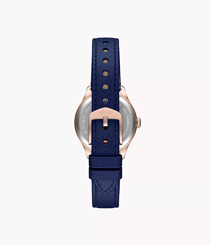 Gilmore Three-Hand Navy Croco Leather Watch