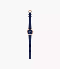 Gilmore Three-Hand Navy Croco Leather Watch