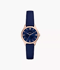 Gilmore Three-Hand Navy Croco Leather Watch