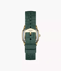 Harlow Three-Hand Croco Leather Watch