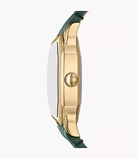 Harlow Three-Hand Croco Leather Watch