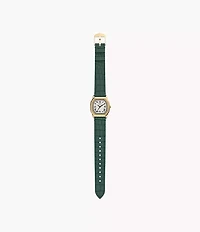 Harlow Three-Hand Croco Leather Watch