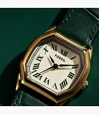 Harlow Three-Hand Croco Leather Watch